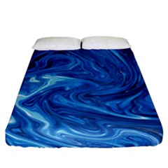 Blue Pattern Texture Art Fitted Sheet (california King Size)