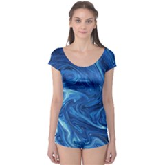 Blue Pattern Texture Art Boyleg Leotard  by HermanTelo