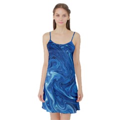 Blue Pattern Texture Art Satin Night Slip