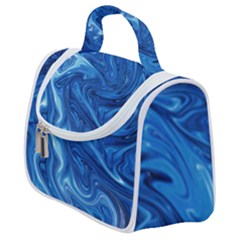 Blue Pattern Texture Art Satchel Handbag