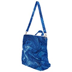 Blue Pattern Texture Art Crossbody Backpack