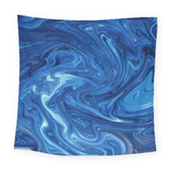 Blue Pattern Texture Art Square Tapestry (large)