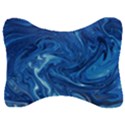 Blue Pattern Texture Art Velour Seat Head Rest Cushion View1