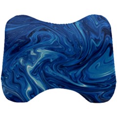 Blue Pattern Texture Art Head Support Cushion by HermanTelo