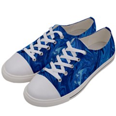 Blue Pattern Texture Art Women s Low Top Canvas Sneakers