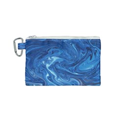 Blue Pattern Texture Art Canvas Cosmetic Bag (small) by HermanTelo