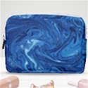 Blue Pattern Texture Art Make Up Pouch (Medium) View1