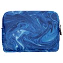 Blue Pattern Texture Art Make Up Pouch (Medium) View2