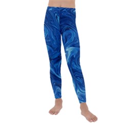 Blue Pattern Texture Art Kids  Lightweight Velour Leggings