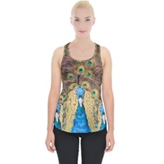 Bird Peacock Feather Piece Up Tank Top