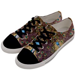 Bird Peacock Feather Men s Low Top Canvas Sneakers