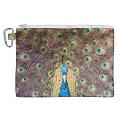 Bird Peacock Feather Canvas Cosmetic Bag (xl)