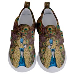 Bird Peacock Feather Kids  Velcro No Lace Shoes