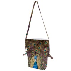 Bird Peacock Feather Folding Shoulder Bag