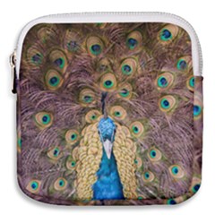 Bird Peacock Feather Mini Square Pouch