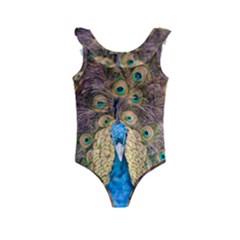 Bird Peacock Feather Kids  Frill Swimsuit