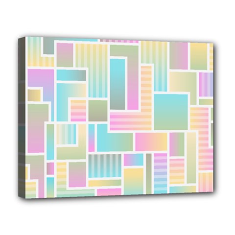 Color Blocks Abstract Background Canvas 14  X 11  (stretched)