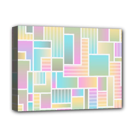 Color Blocks Abstract Background Deluxe Canvas 16  X 12  (stretched) 