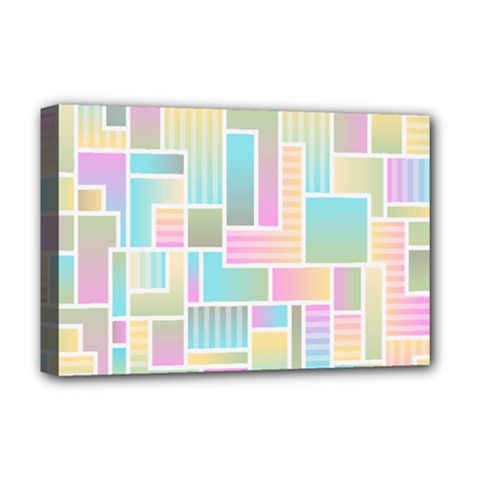 Color Blocks Abstract Background Deluxe Canvas 18  X 12  (stretched) by HermanTelo