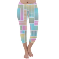 Color Blocks Abstract Background Capri Winter Leggings  by HermanTelo