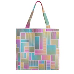 Color Blocks Abstract Background Zipper Grocery Tote Bag