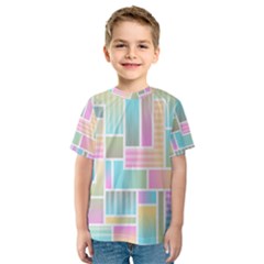 Color Blocks Abstract Background Kids  Sport Mesh Tee