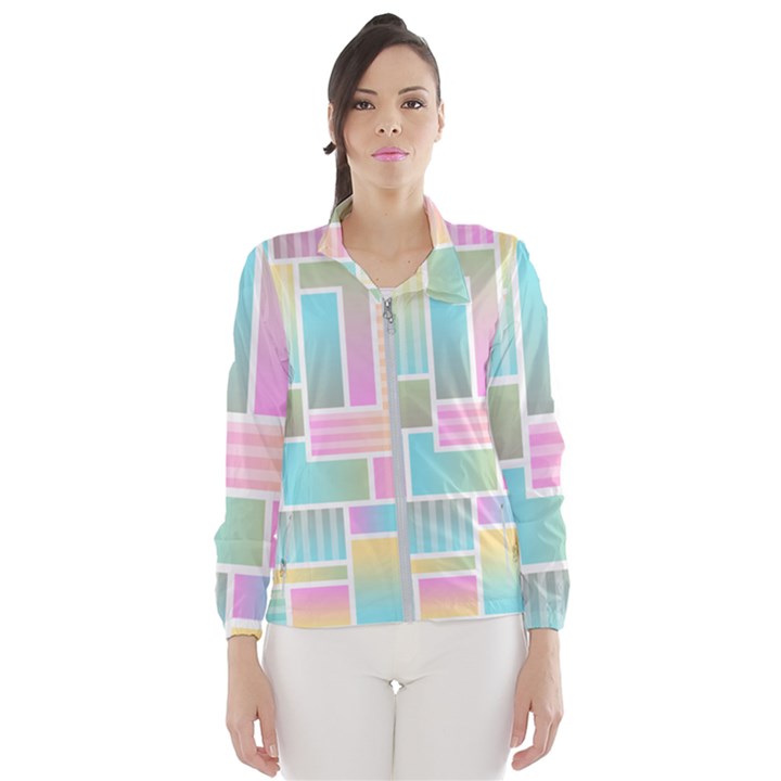 Color Blocks Abstract Background Women s Windbreaker