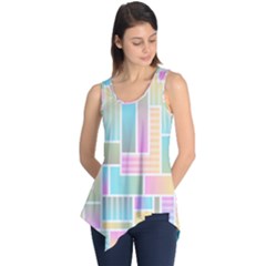 Color Blocks Abstract Background Sleeveless Tunic