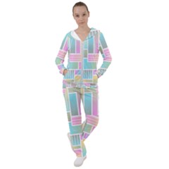 Color Blocks Abstract Background Women s Tracksuit