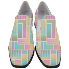 Color Blocks Abstract Background Slip On Heel Loafers