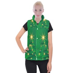 Christmas Tree Green Women s Button Up Vest