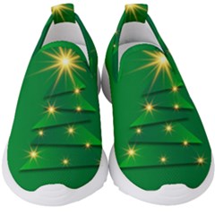 Christmas Tree Green Kids  Slip On Sneakers by HermanTelo