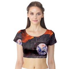 Earth Day Short Sleeve Crop Top