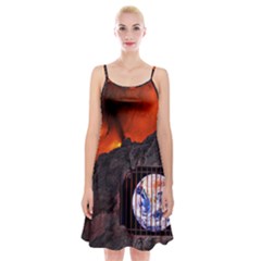 Earth Day Spaghetti Strap Velvet Dress