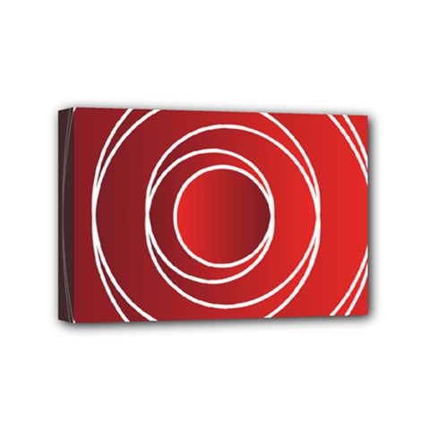 Circles Red Mini Canvas 6  X 4  (stretched)