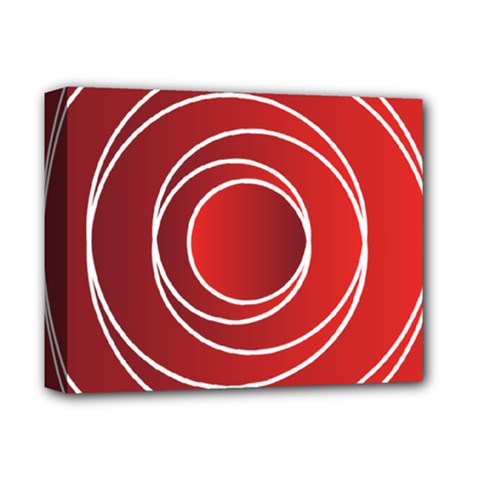 Circles Red Deluxe Canvas 14  X 11  (stretched)