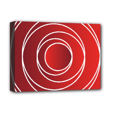 Circles Red Deluxe Canvas 16  X 12  (stretched) 