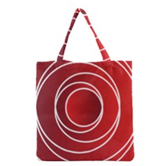 Circles Red Grocery Tote Bag