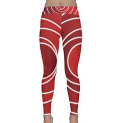 Circles Red Classic Yoga Leggings by HermanTelo