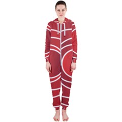 Circles Red Hooded Jumpsuit (ladies) 