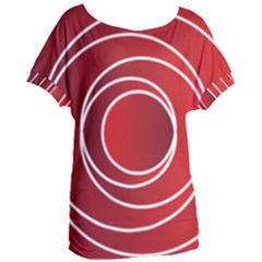 Circles Red Women s Oversized Tee