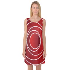 Circles Red Sleeveless Satin Nightdress