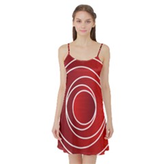 Circles Red Satin Night Slip