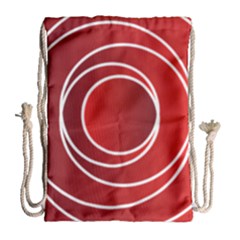 Circles Red Drawstring Bag (large)