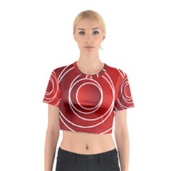 Circles Red Cotton Crop Top