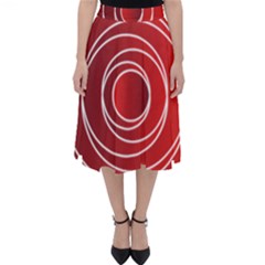 Circles Red Classic Midi Skirt