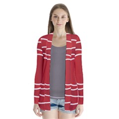 Circles Red Drape Collar Cardigan