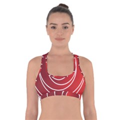 Circles Red Cross Back Sports Bra