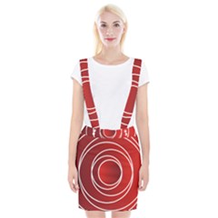 Circles Red Braces Suspender Skirt