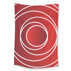 Circles Red Large Tapestry by HermanTelo